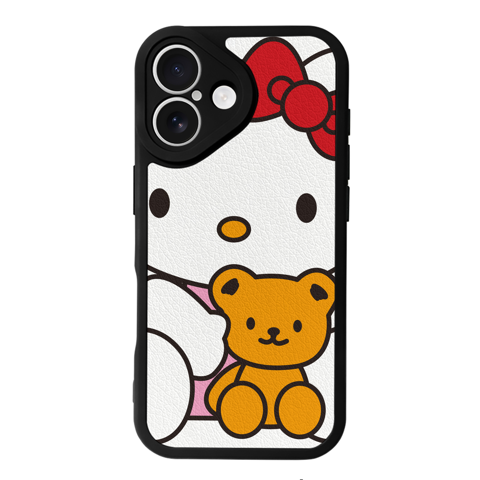 （画像用） Hello Kitty ハローキティ 【iPhone 16シリーズ対応】シリコンスマホケース（レザー調） 材質：シリコン